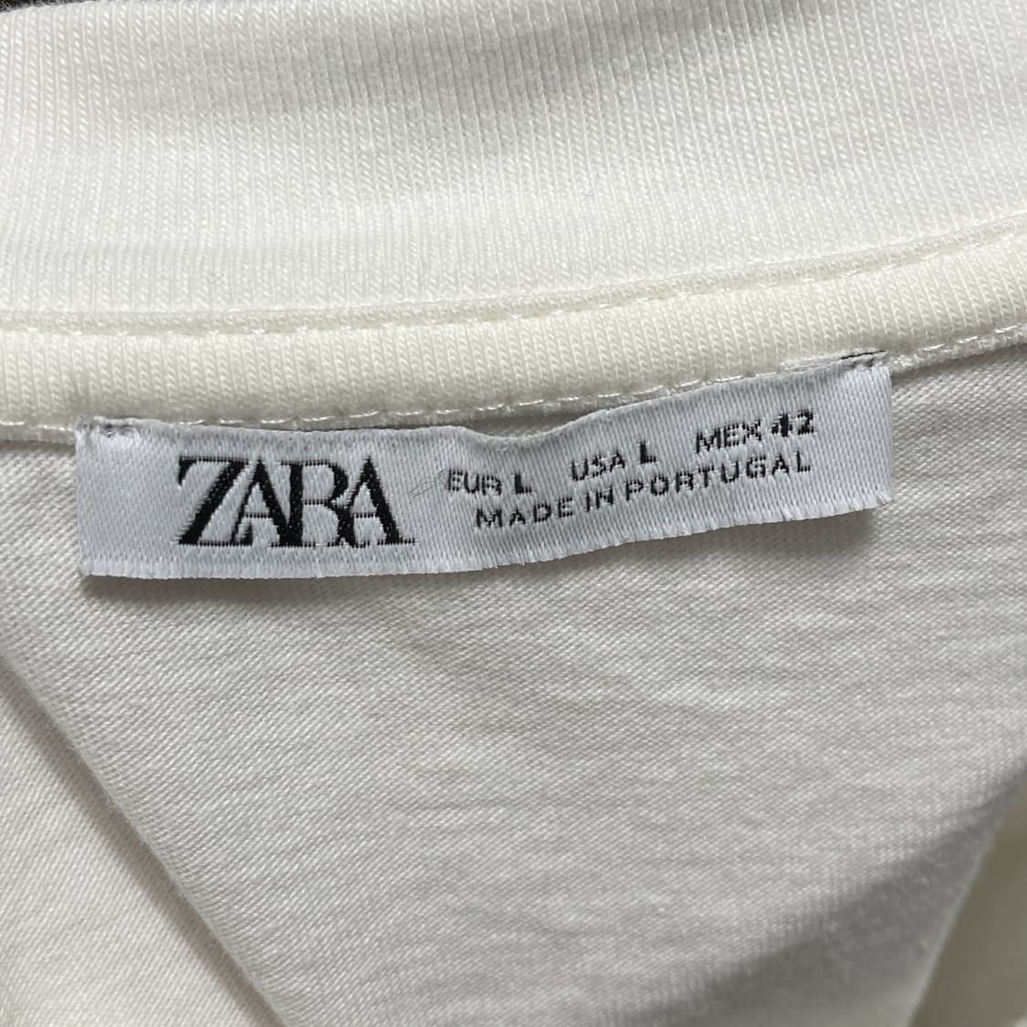 자라 남성캐쥬얼반팔티셔츠 화이트 L  상품이미지4