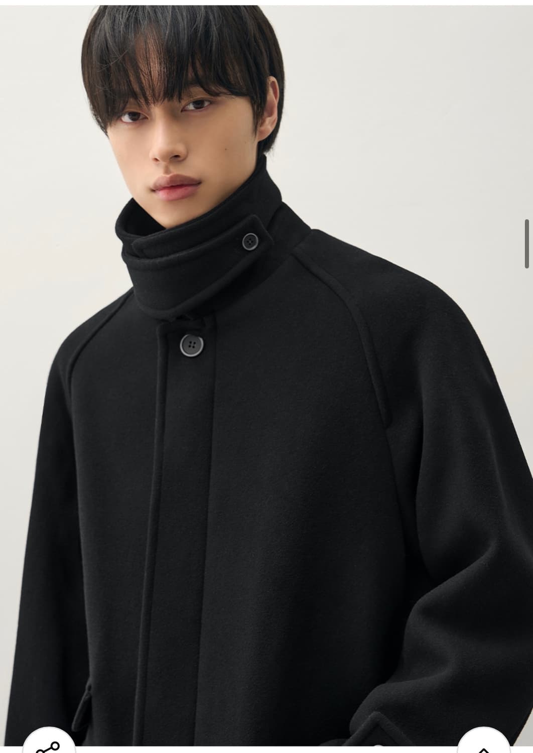 (XL) 드로우핏 컨사이즈 울 원더 발마칸 코트 [BLACK] 판매 상품이미지1