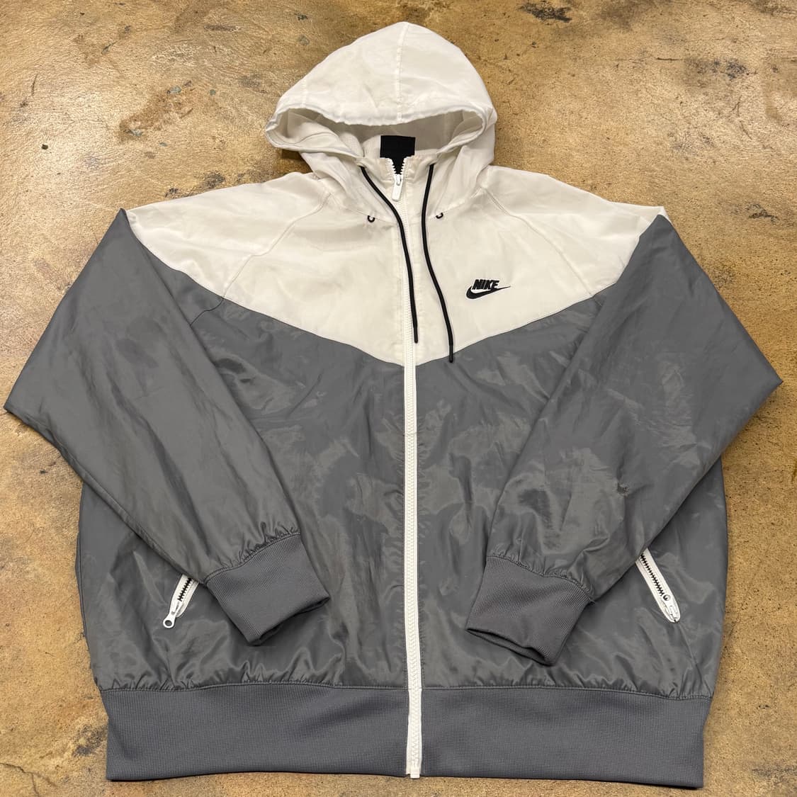 [정품/L] 나이키 바람막이 아이보리 회색 후드집업 b17 상품이미지2