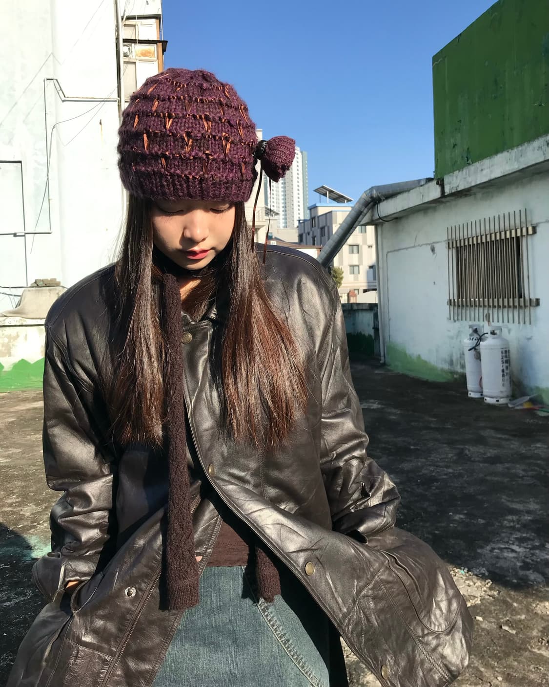 오버사이즈 블랙 레더 코트  상품이미지5