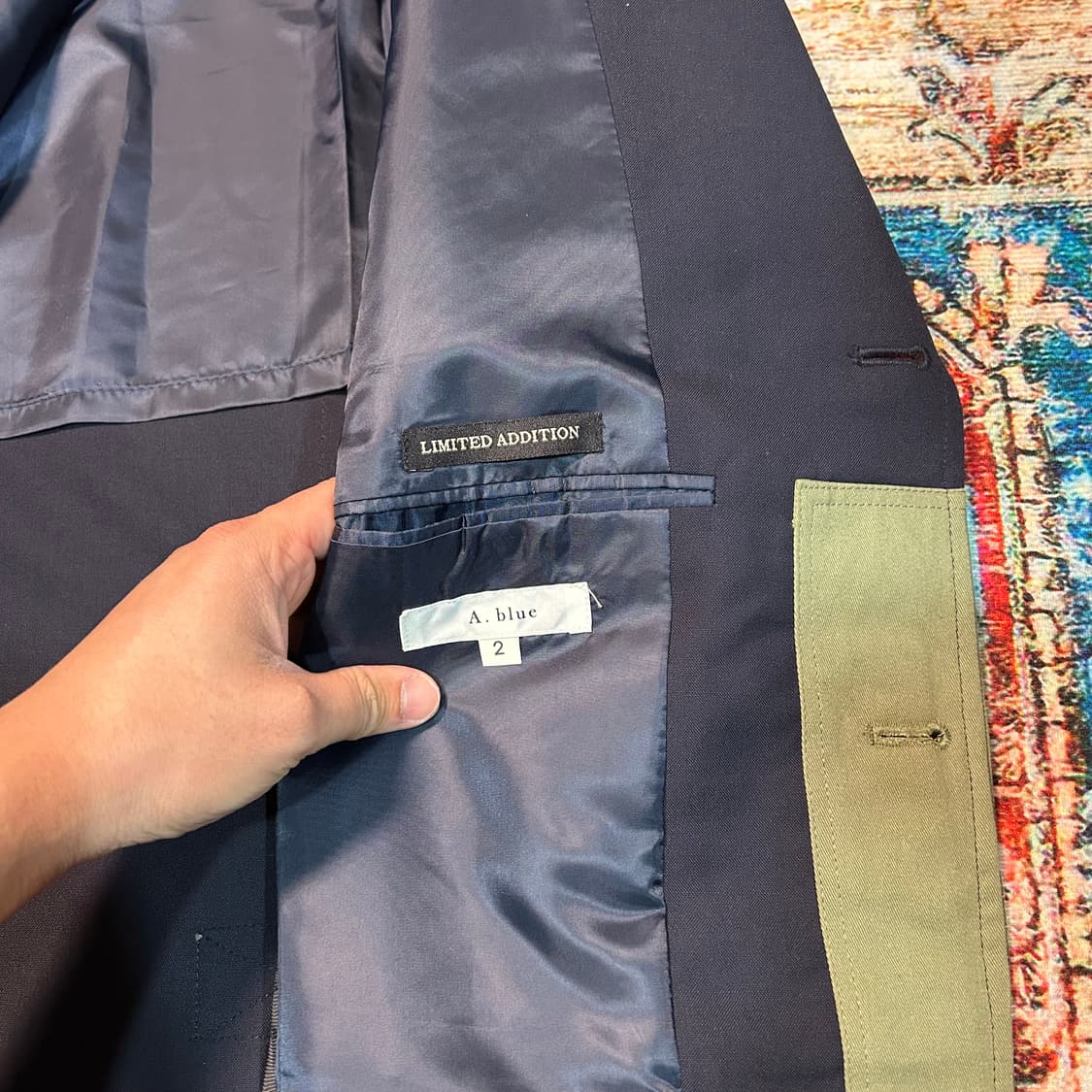 [M] 아스페시 A.BLUE 브룩스 브라더스 패치워크 금장 블레이저 상품이미지6