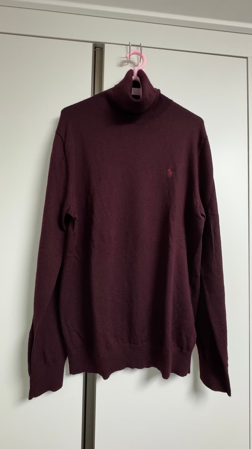 [L] 폴로 랄프 로렌 워셔블 메리노 울 터틀넥 니트 버건디 상품이미지2