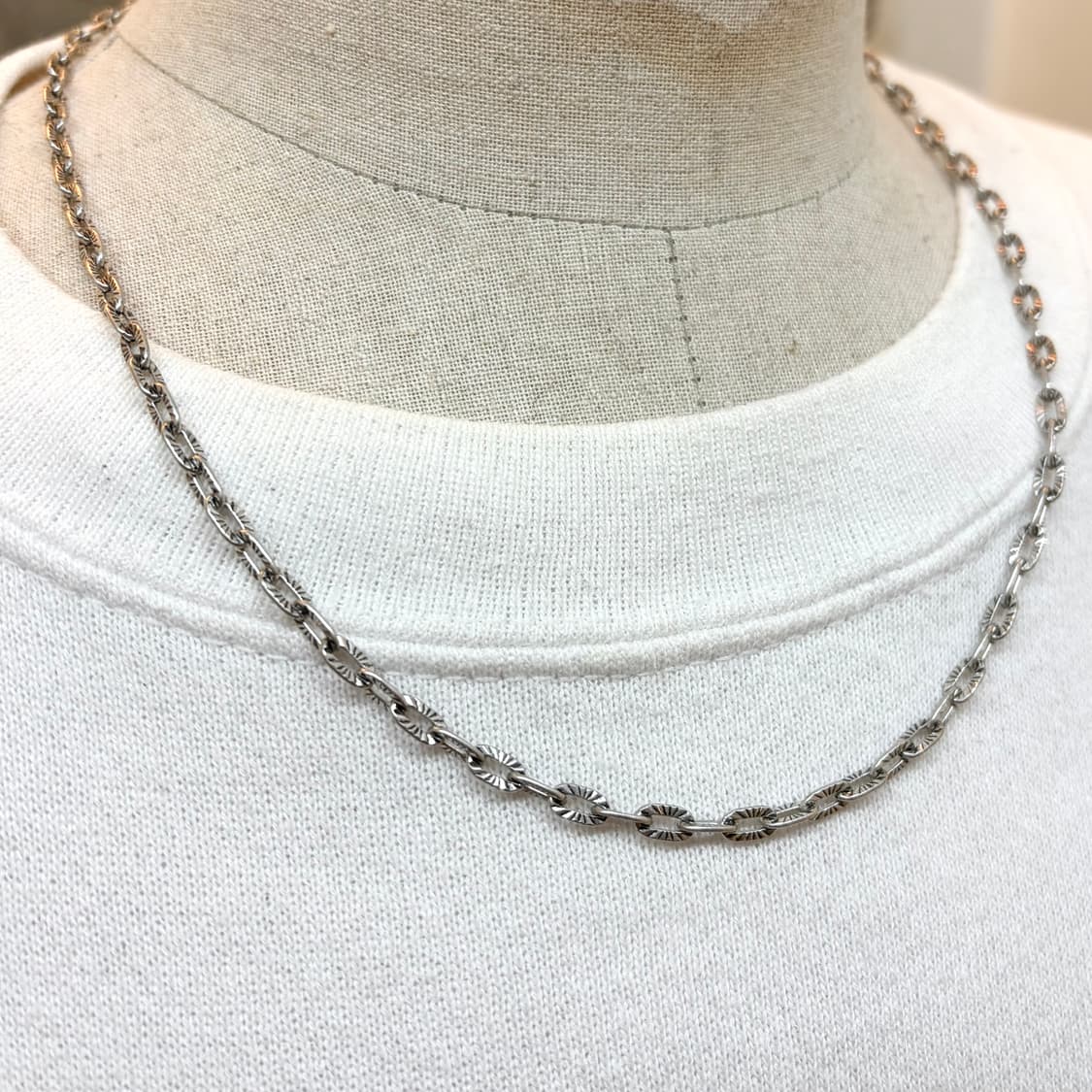 새상품 신주 실버코팅 각인 체인 목걸이 상품이미지3