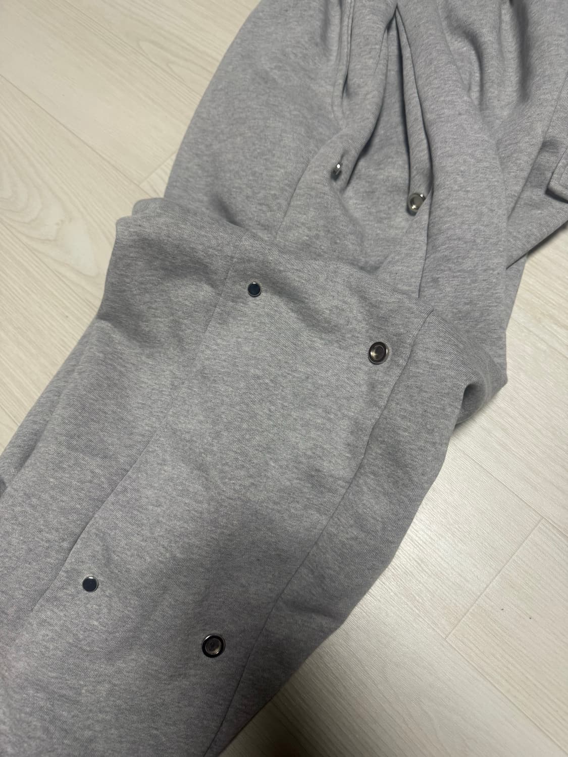 [S] MJD 사이드 스냅 와이드 스웻팬츠 멜란지 그레이 상품이미지2