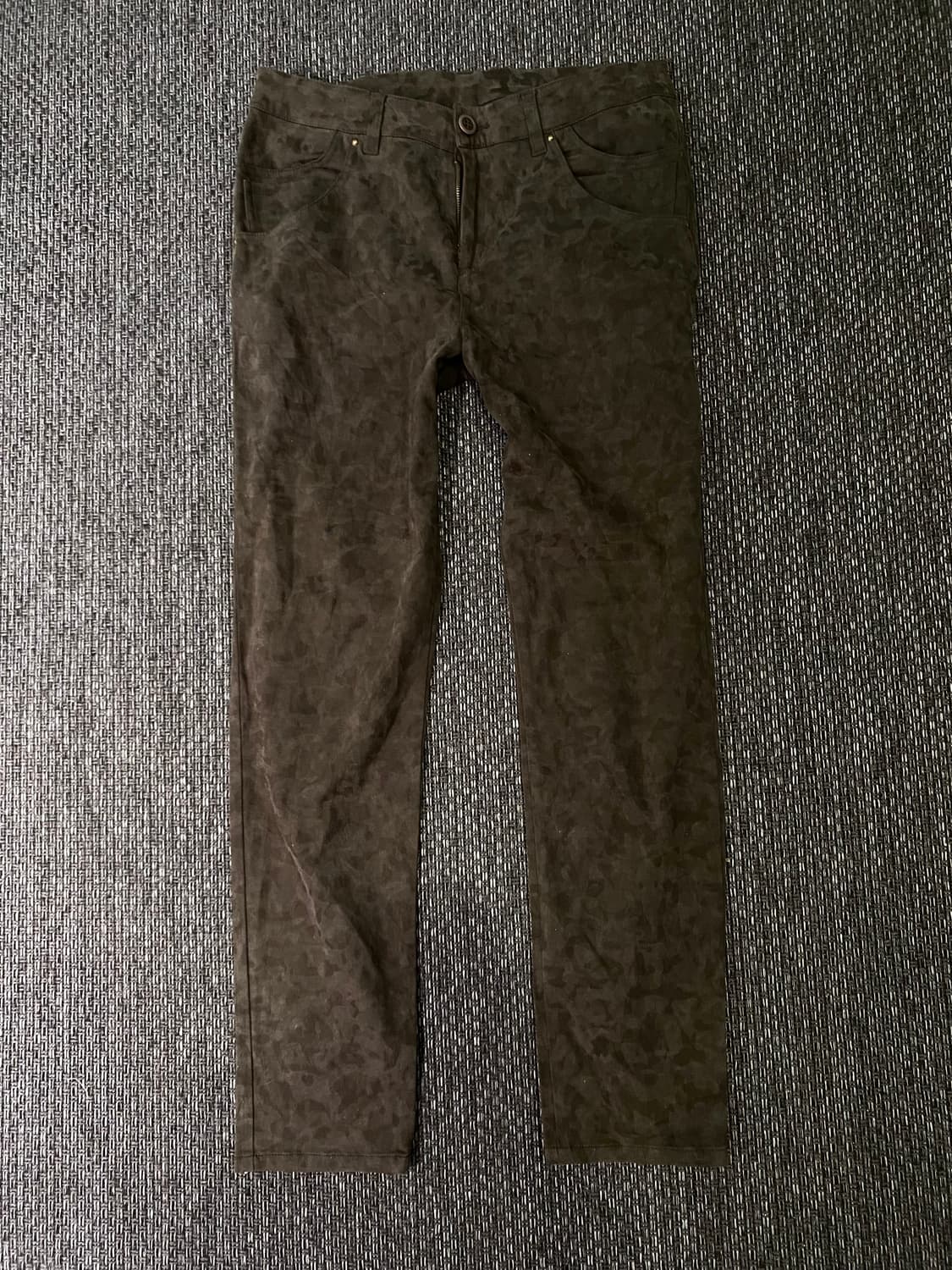  Green Leopard Pattern Slim Fit Pants 상품이미지4