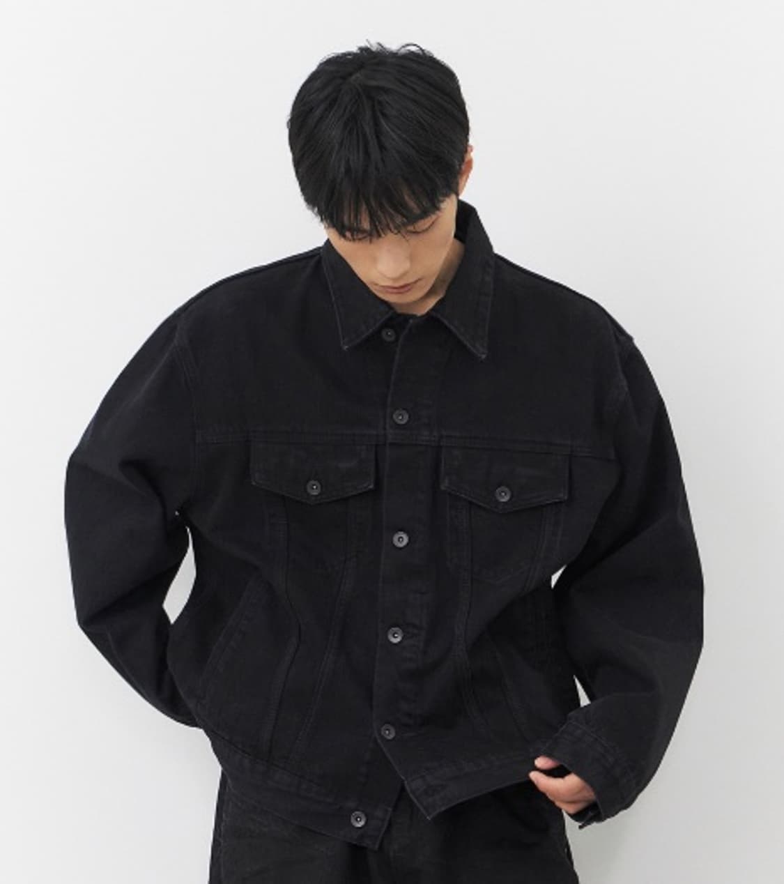 [m] 브랜디드 오버핏 데님 트러커 자켓 상품이미지1