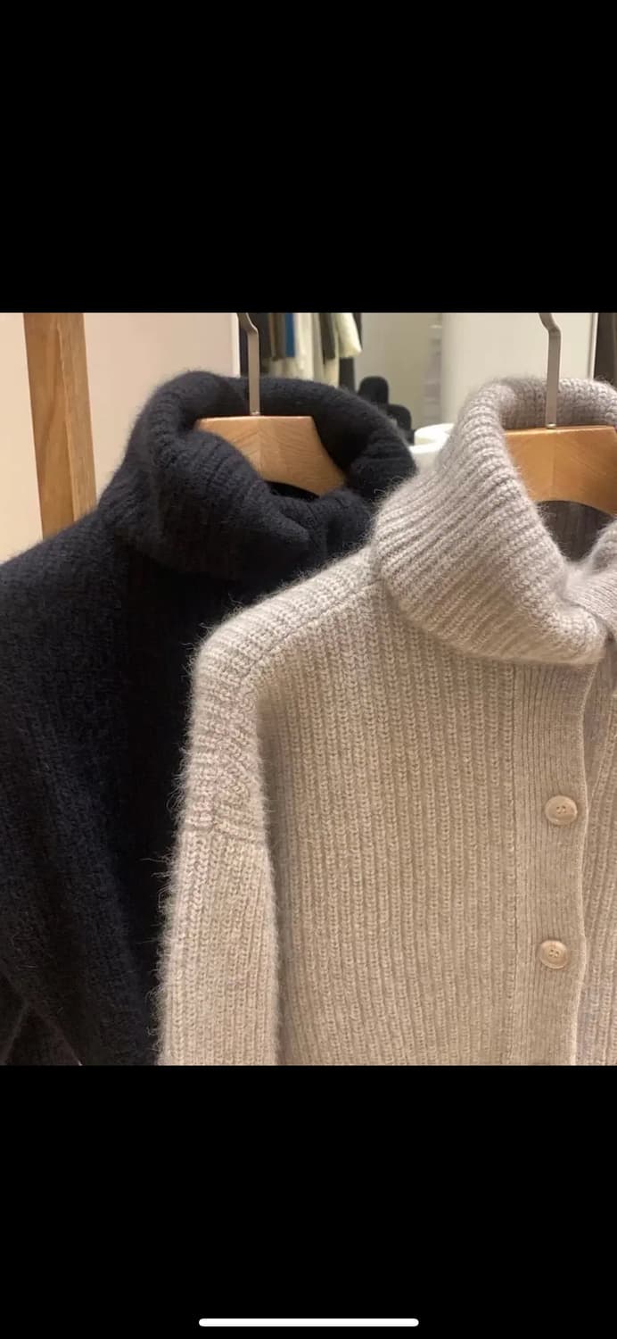 블러썸에이치컴퍼니 루엔 리버시블 니트 가디건/터틀넥 블랙 상품이미지8