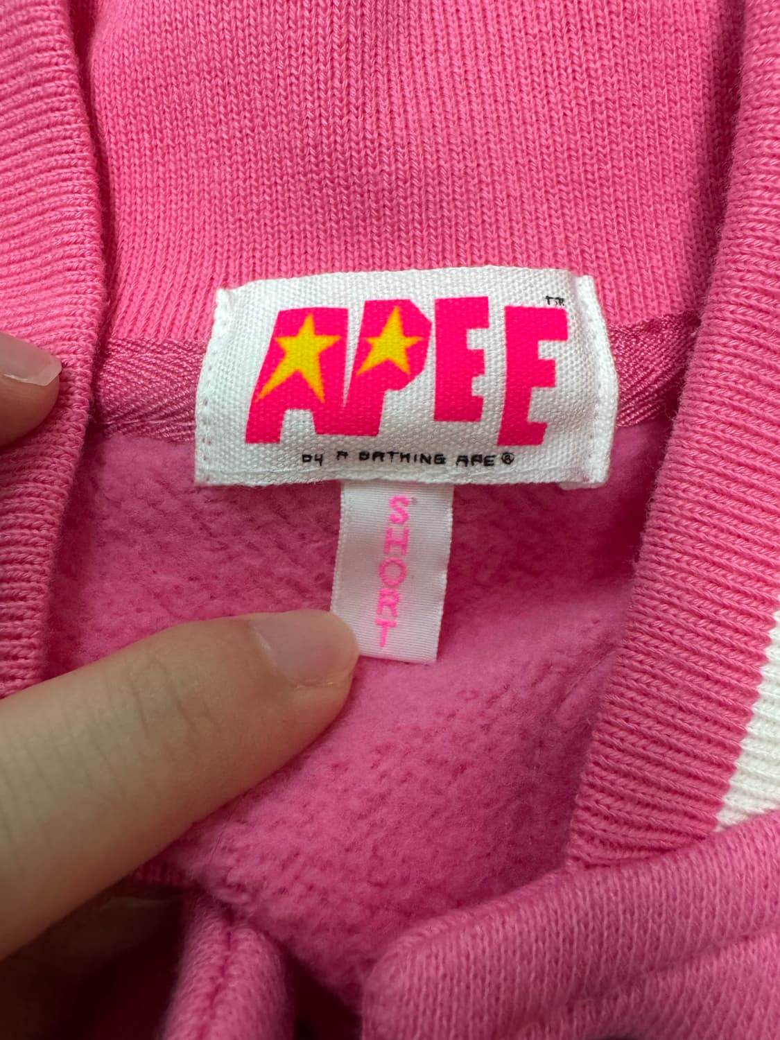 BAPE (A Bathing Ape) 핑크색 바시티 자켓 상품이미지3