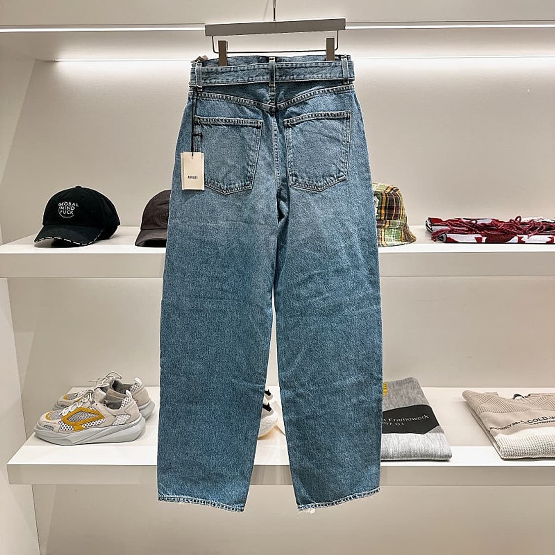 (정품/새상품) AGOLDE 에이골디 여성 벨티드 하이웨스트 와이드 데님 상품이미지3