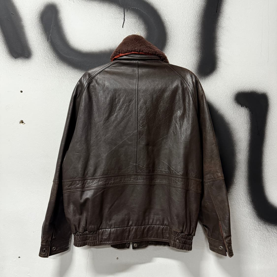 VTG 빈티지 100% 쉽스킨 퍼 카라 탈부착 퀼팅 양가죽 자켓 상품이미지2