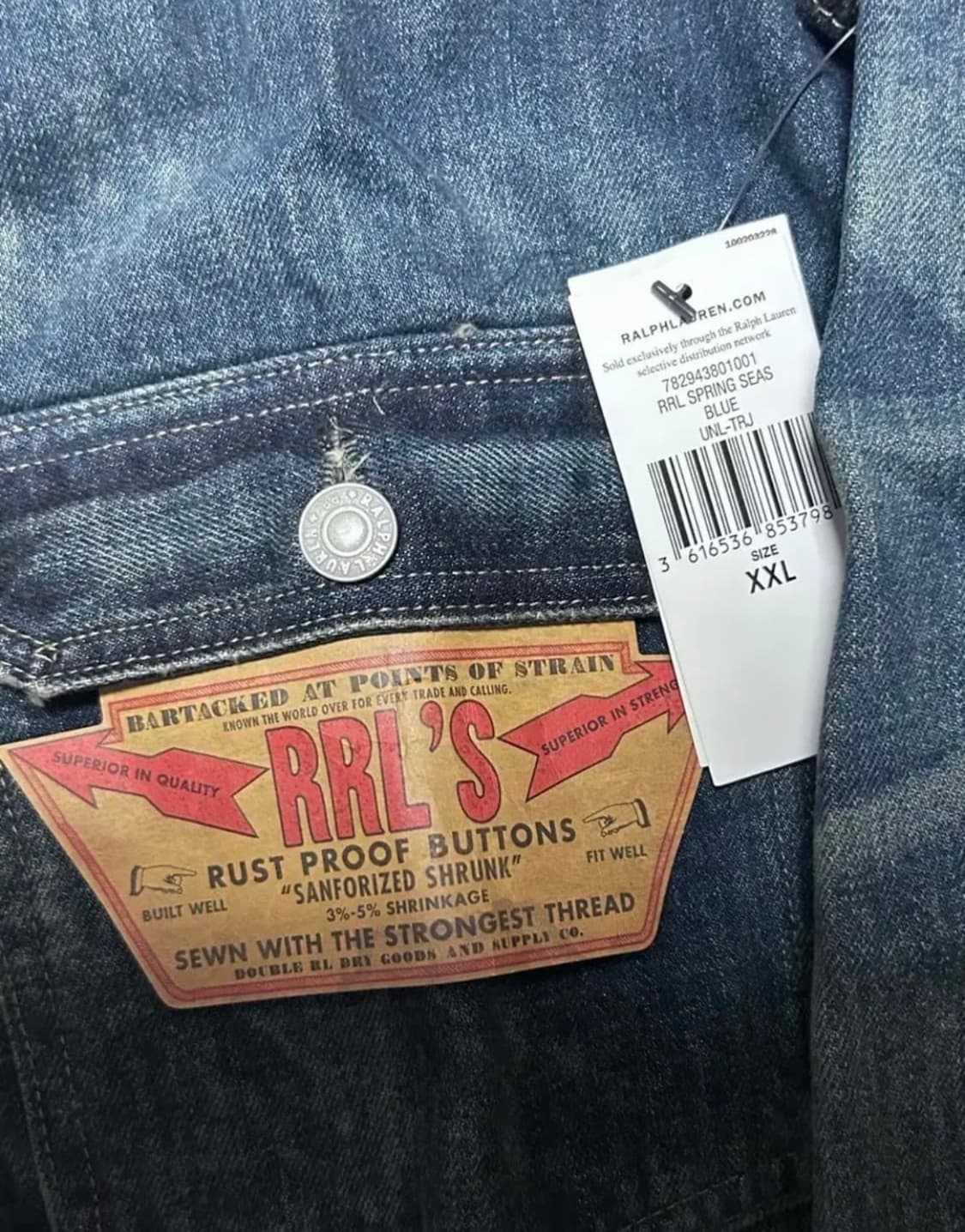 RRL 웨스트뷰 데님 자켓 XXL 새상품 상품이미지2
