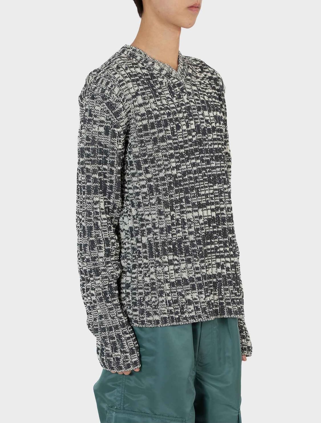 L) 핍스 립 브이넥 탑 에크루 블랙 니트 상품이미지3