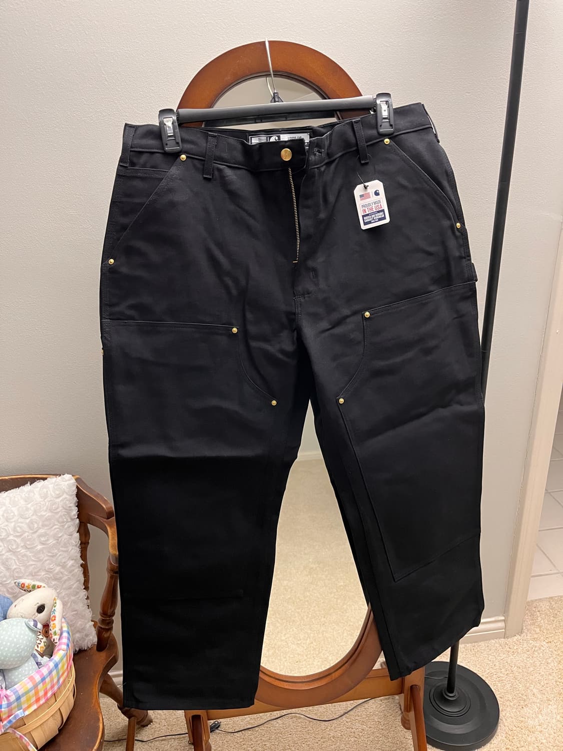 [새상품] 칼하트 B01 루즈핏 더블니 워크 팬츠 블랙 38x28 상품이미지1