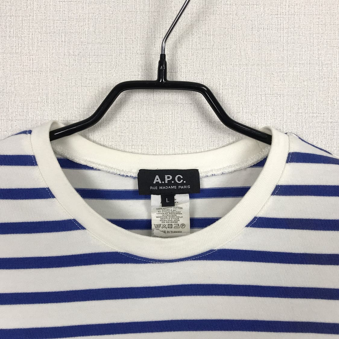 APC 아페쎄 스트라이프 반팔티셔츠 남성L 상품이미지4