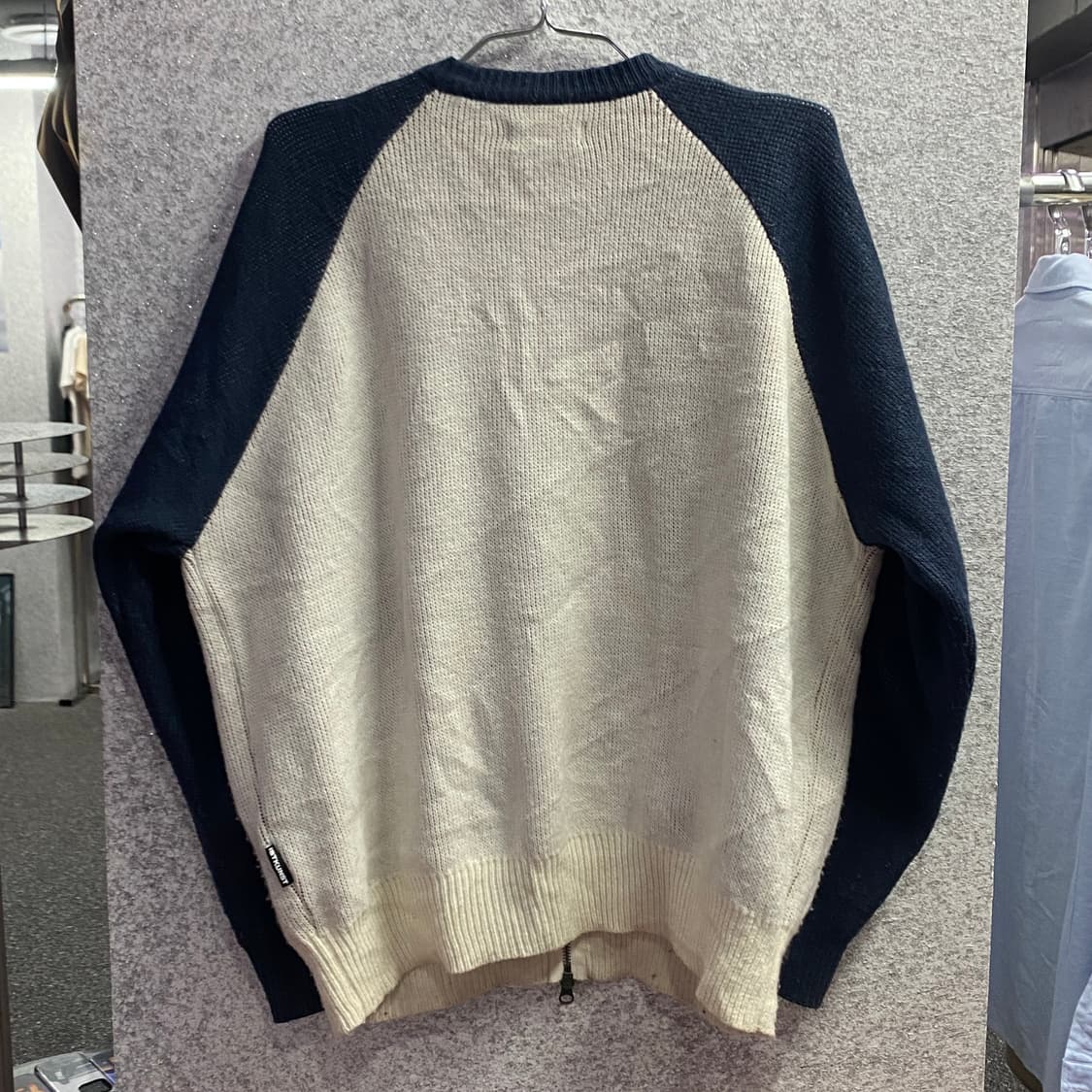 Vtg 빅로고 배색 니트 집업 B2713 상품이미지3