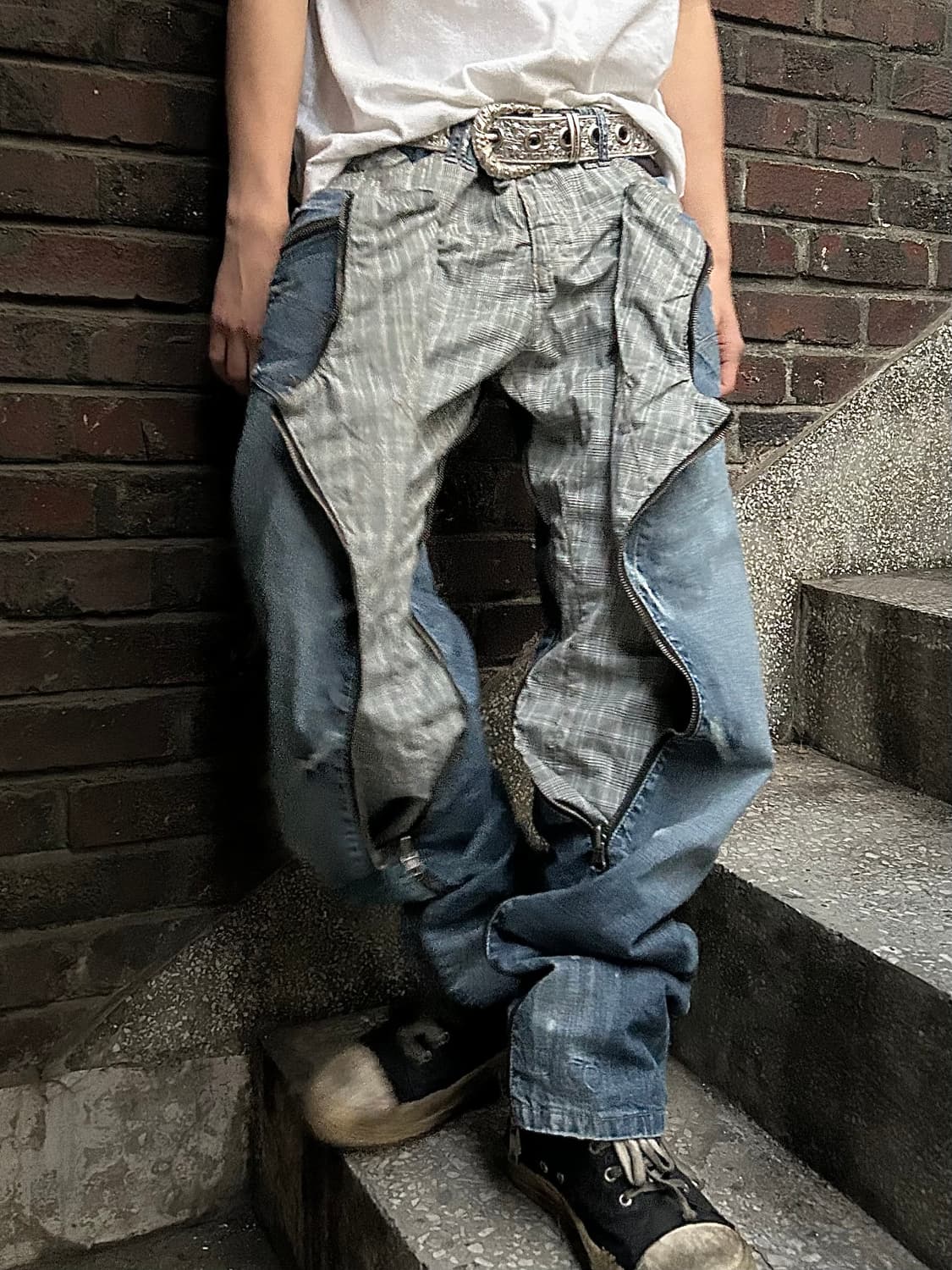 *rare* 2000s Ppfm 기믹 트랜스폼 데님팬츠 상품이미지1