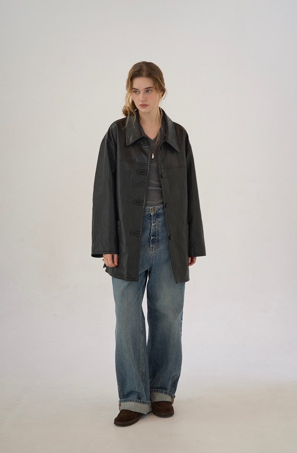 [새상품] 모데스트무드 런던레더자켓 상품이미지2