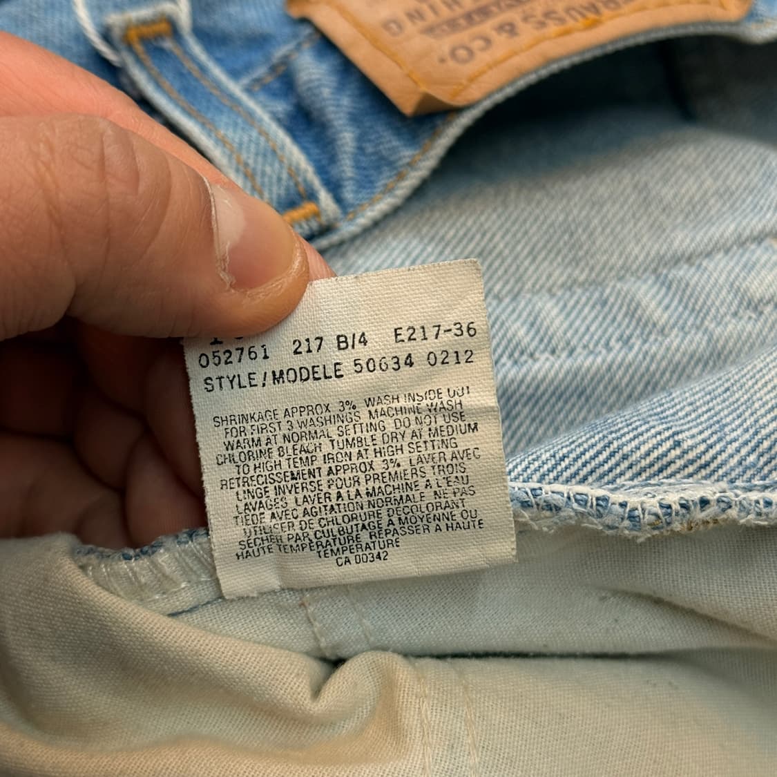 90 ~ 00S 리바이스 캐나다 생산 217 오렌지탭 데님 34 3 상품이미지10