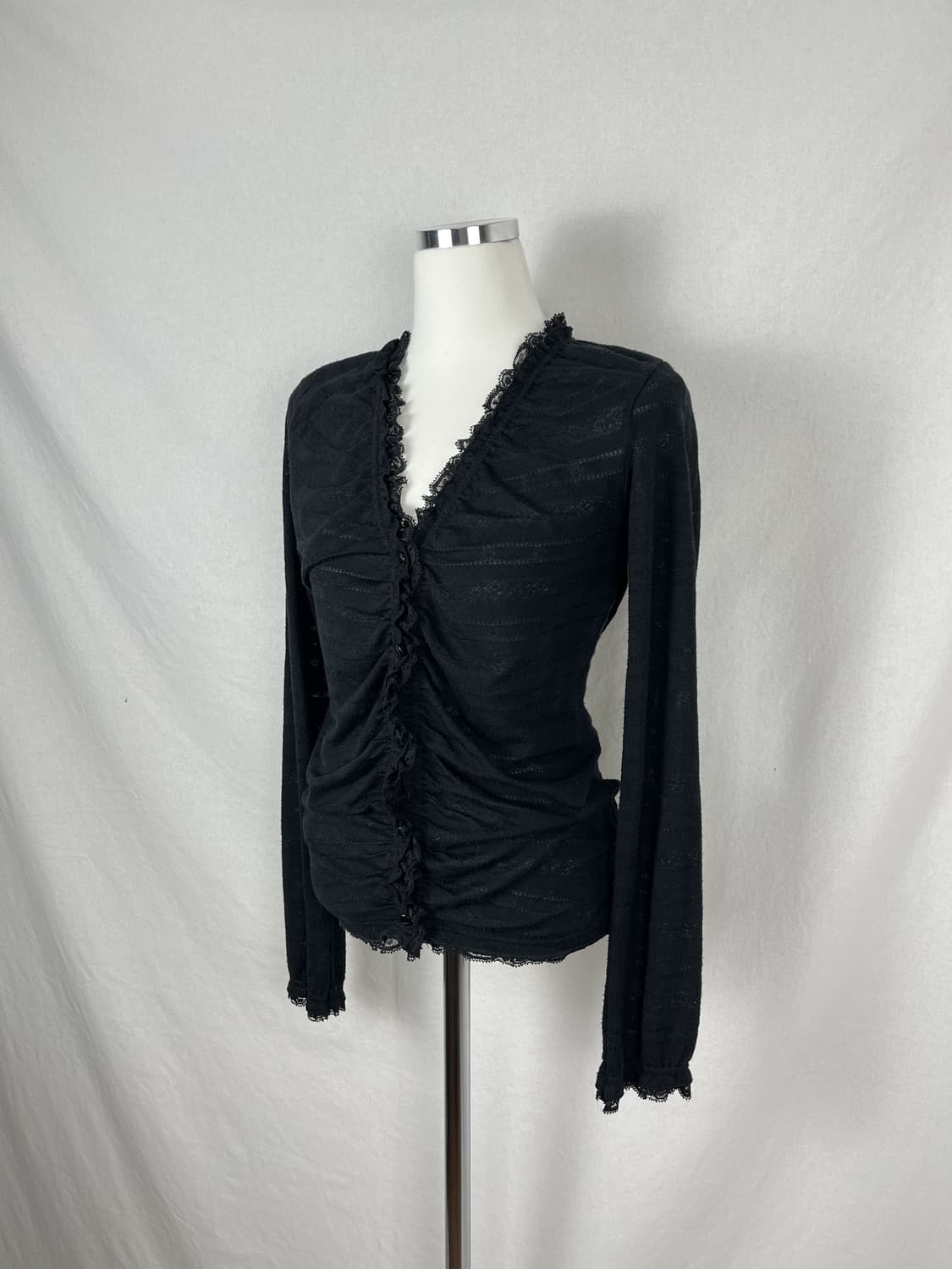 Vintage 레이스 셔링 가디건  상품이미지1