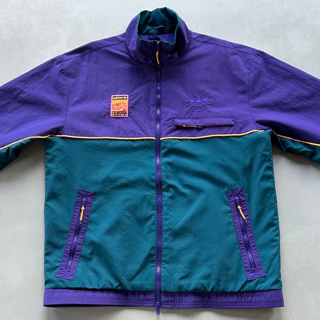 [XL]아디다스 퍼플 그린 트랙탑 바람막이 상품이미지2