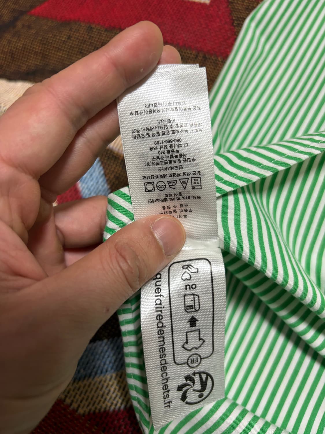 L) 폴로 랄프로렌 스트라이프 셔츠 그린 큐알탭 상품이미지8