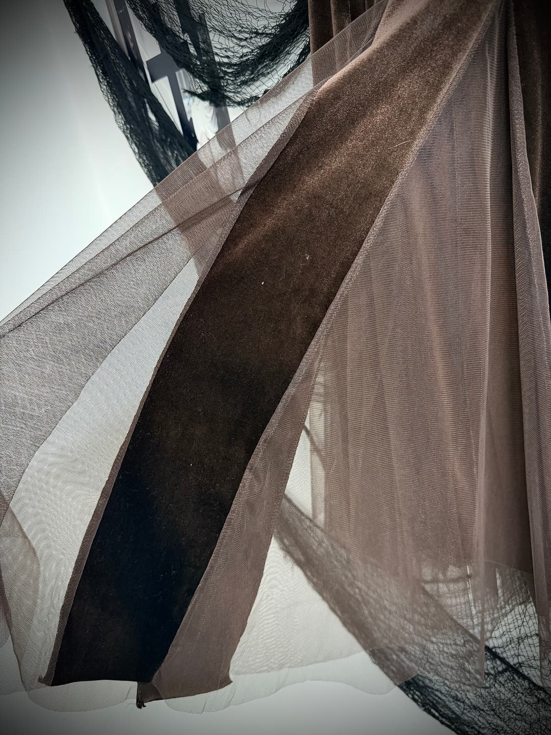 Velvet mesh long skirt 상품이미지2