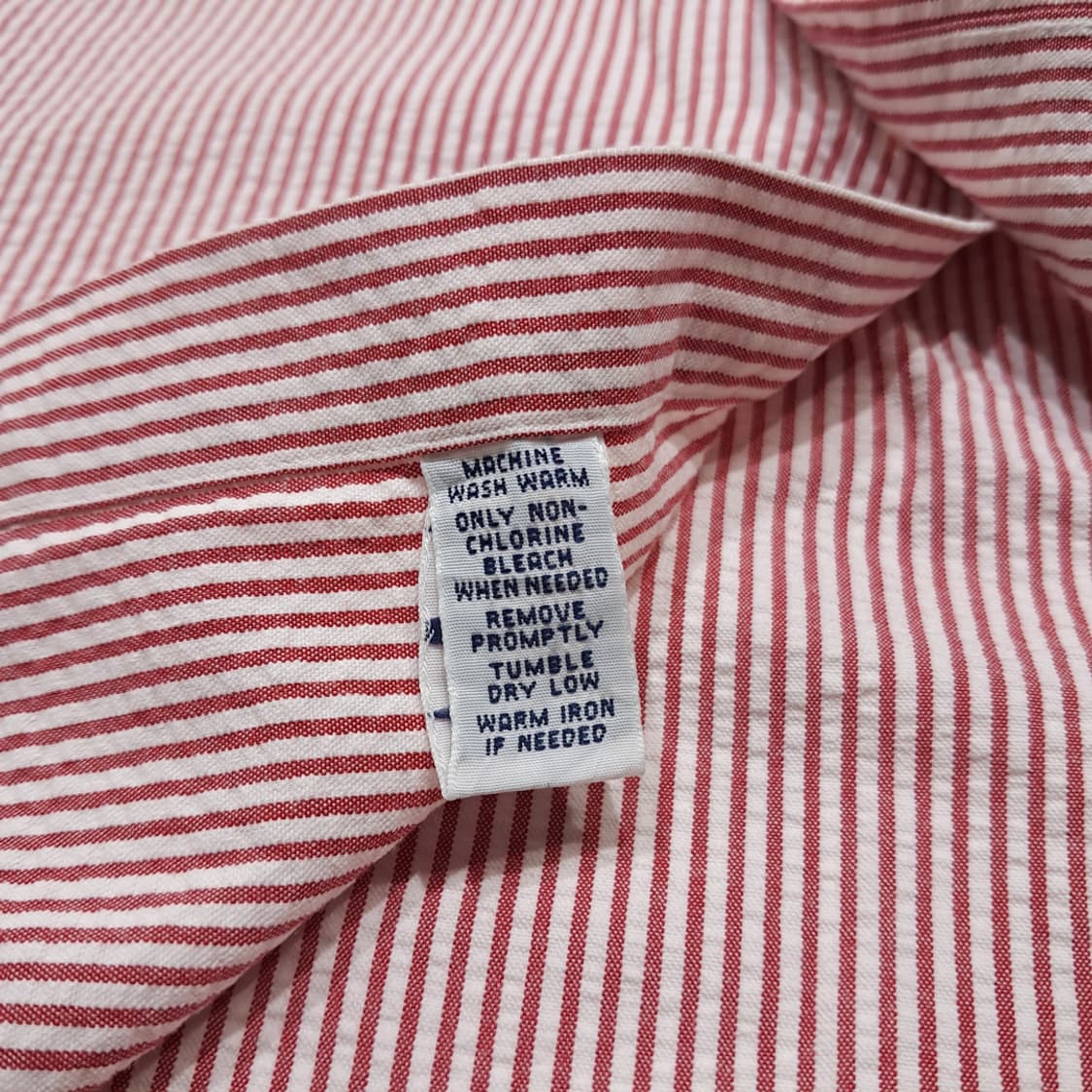 CK008 2XL 폴로 00s 시어서커 레드 스트라이프 반팔 셔츠 남방 상품이미지5