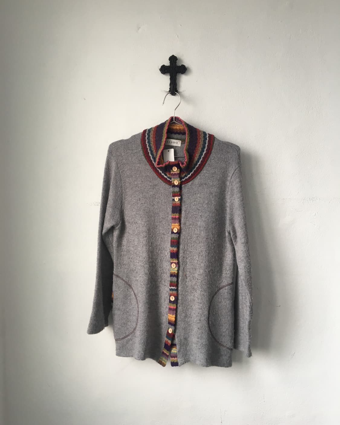Line detail high neck knit cardigan 상품이미지2