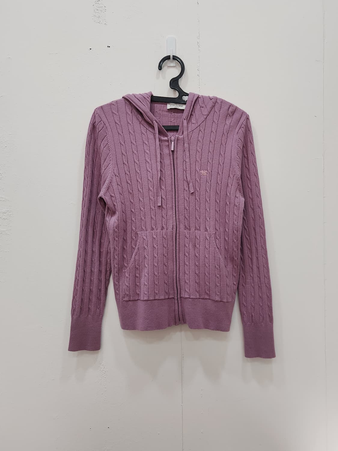 [55] 까사렐 케이블 니트 후드집업 여성 55사이즈 상품이미지1