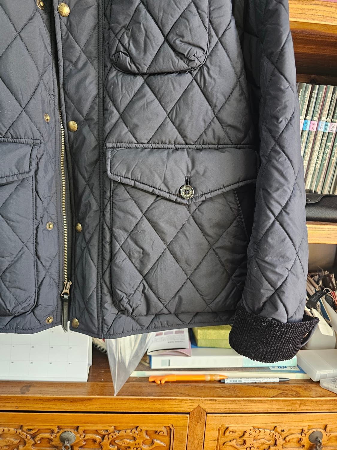 최신상입니다 전국 품절...폴로 랄프로렌 퀼팅 자켓 M 블랙 경량 패딩 상품이미지3