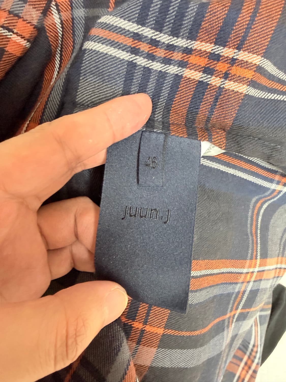 (25FW 새상품) 준지 아일랜드 워싱 오렌지 체크 루즈핏 셔츠 (46) 상품이미지4