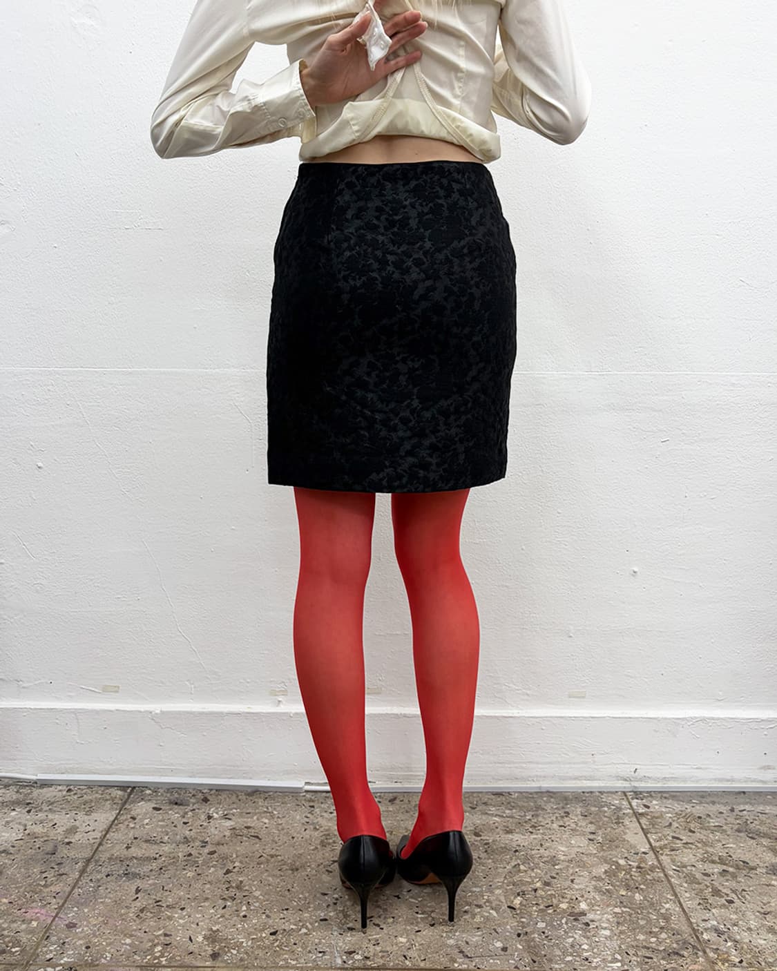 빈티지 자카드 미디 스커트 상품이미지2