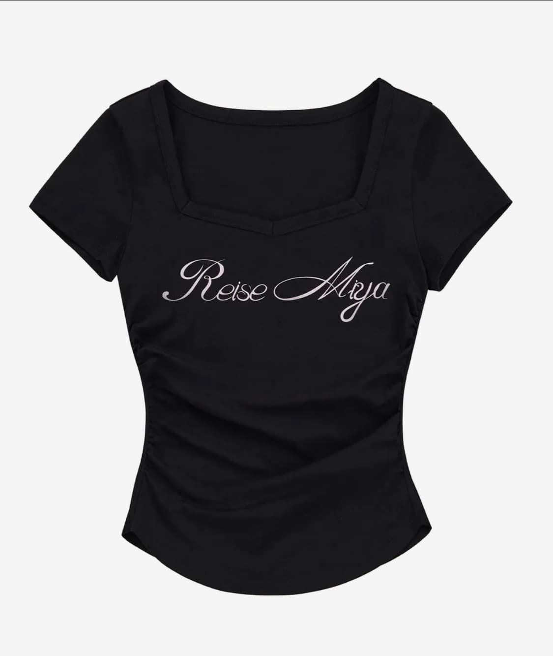 레이즈미야 슬림 크롭 티셔츠 [BLACK] 상품이미지2