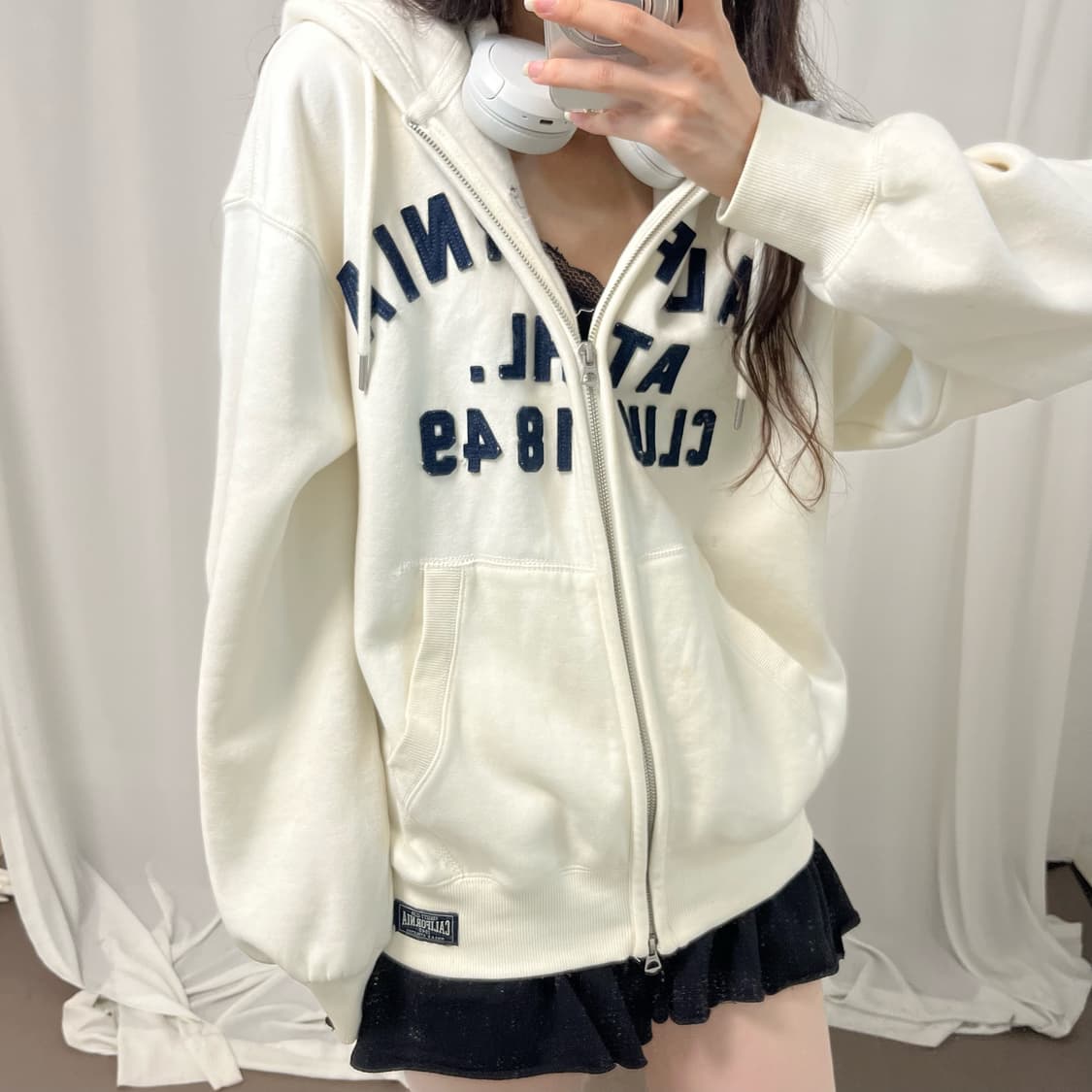 Who.A.U white 2way hood zip-up 상품이미지3