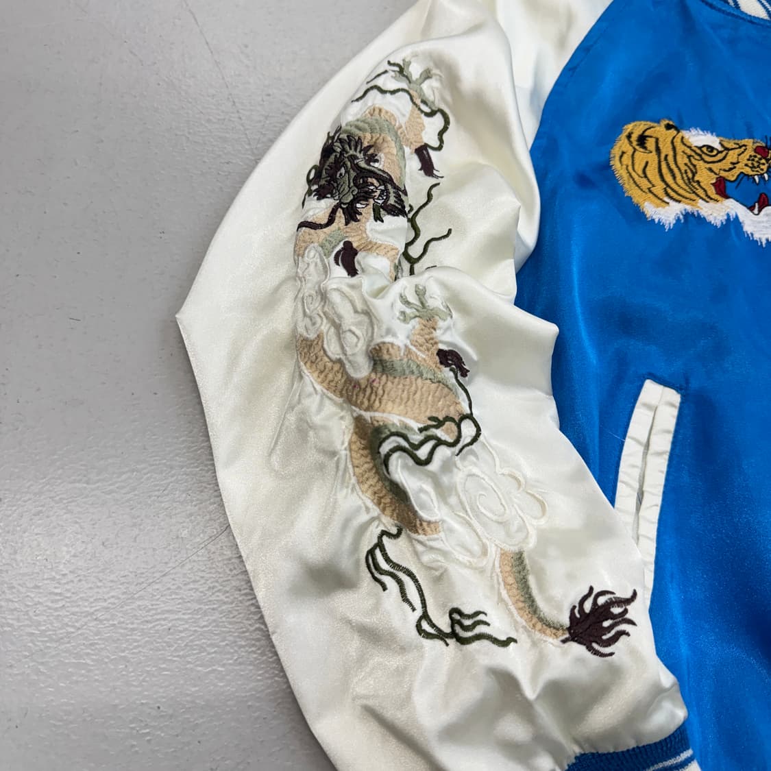 JPN 제팬 호랑이 자수 용자수 오리엔탈 스카쟌 자켓 상품이미지5