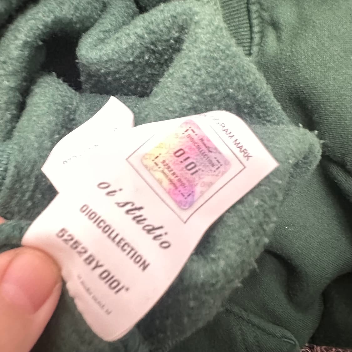 OiOi 오아이오아이 기모 후드티셔츠 그린 L 상품이미지8