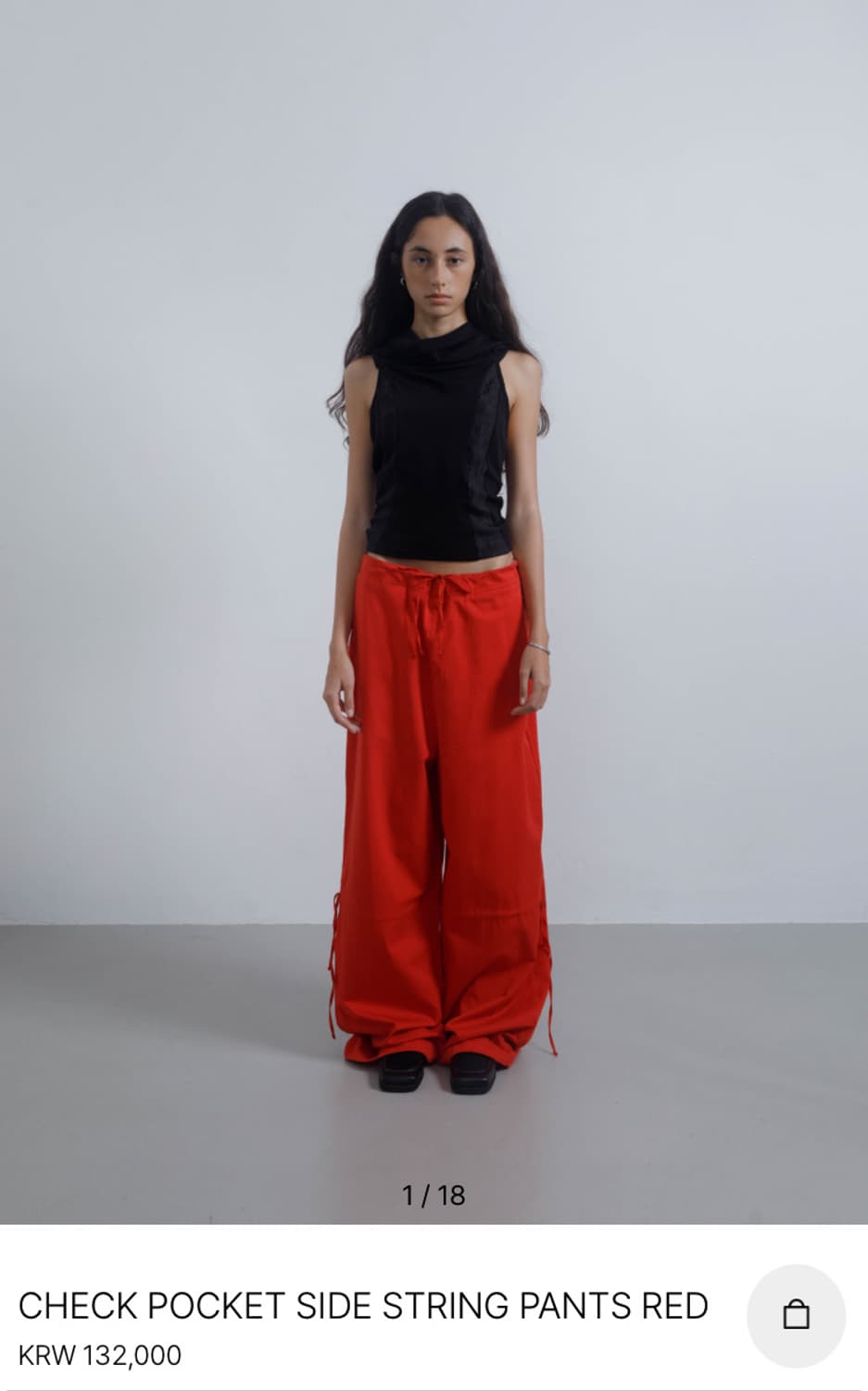 wettag 웻태그 check pocket side string pant 상품이미지1