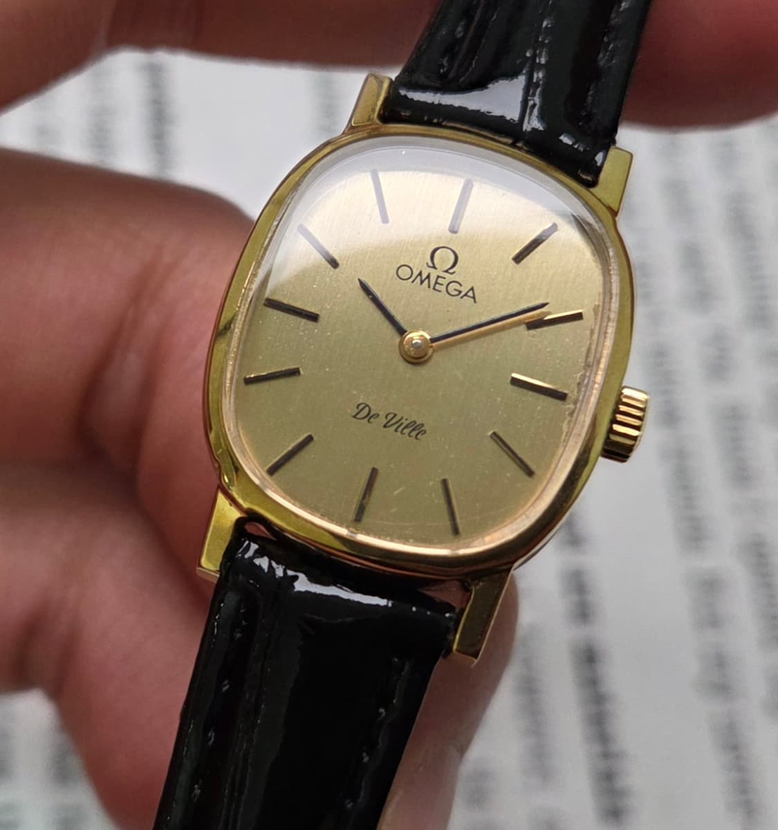 빈티지 오메가 드빌 엘립스 샴골판 금장 수동 메커니컬 여성용 상품이미지4