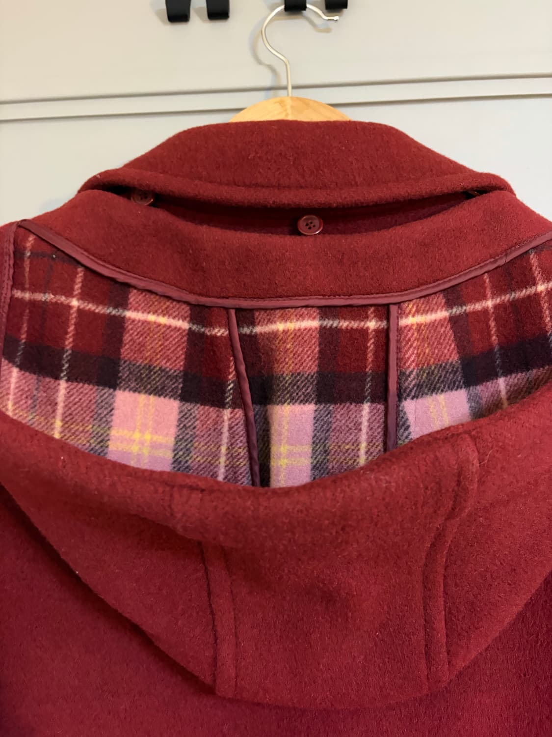 빈티지 모리걸 버건디 미디 울 떡볶이코트 상품이미지5