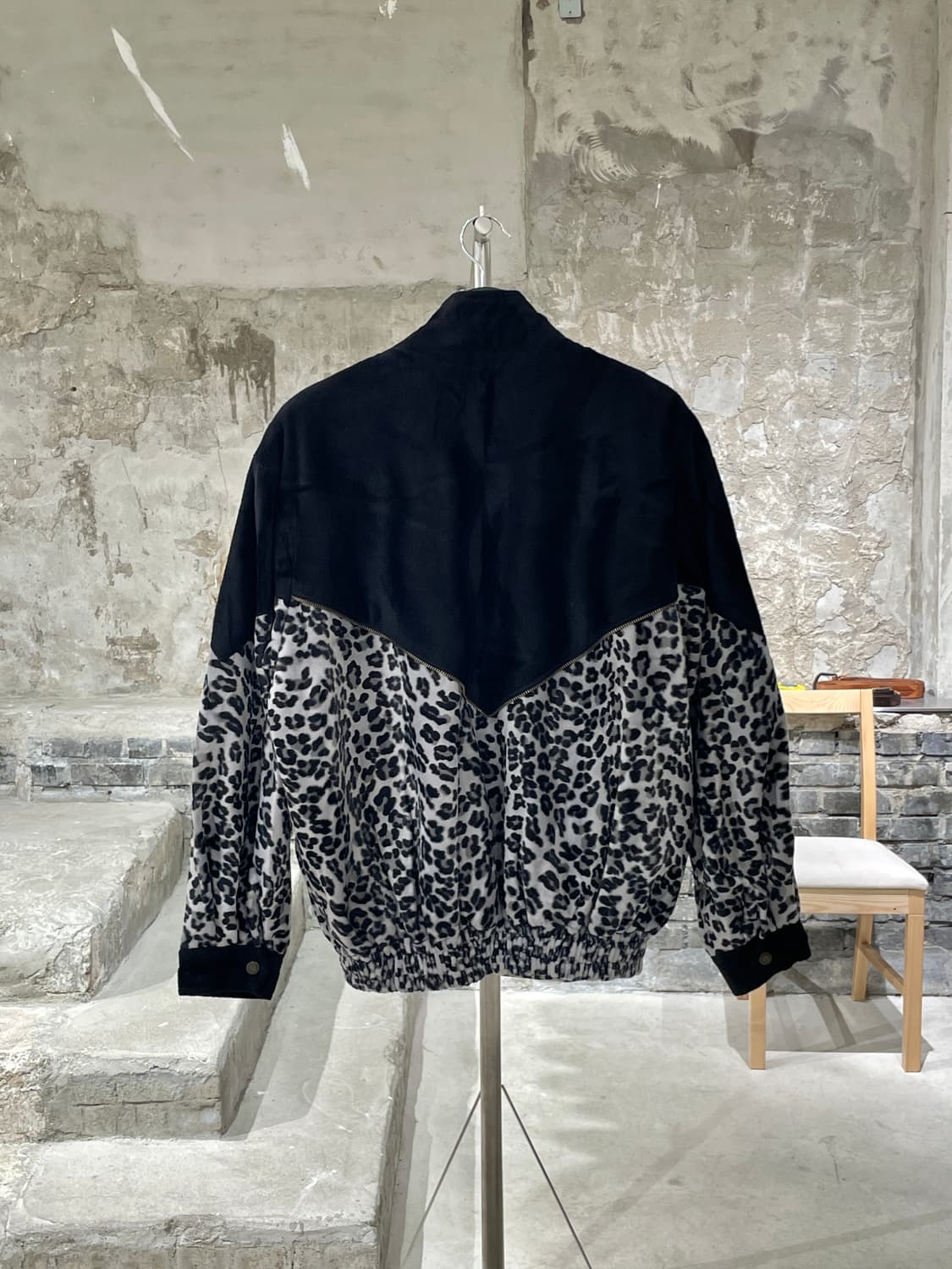 빈티지 요크 블랙 그레이 레오파드 집업 자켓  상품이미지6