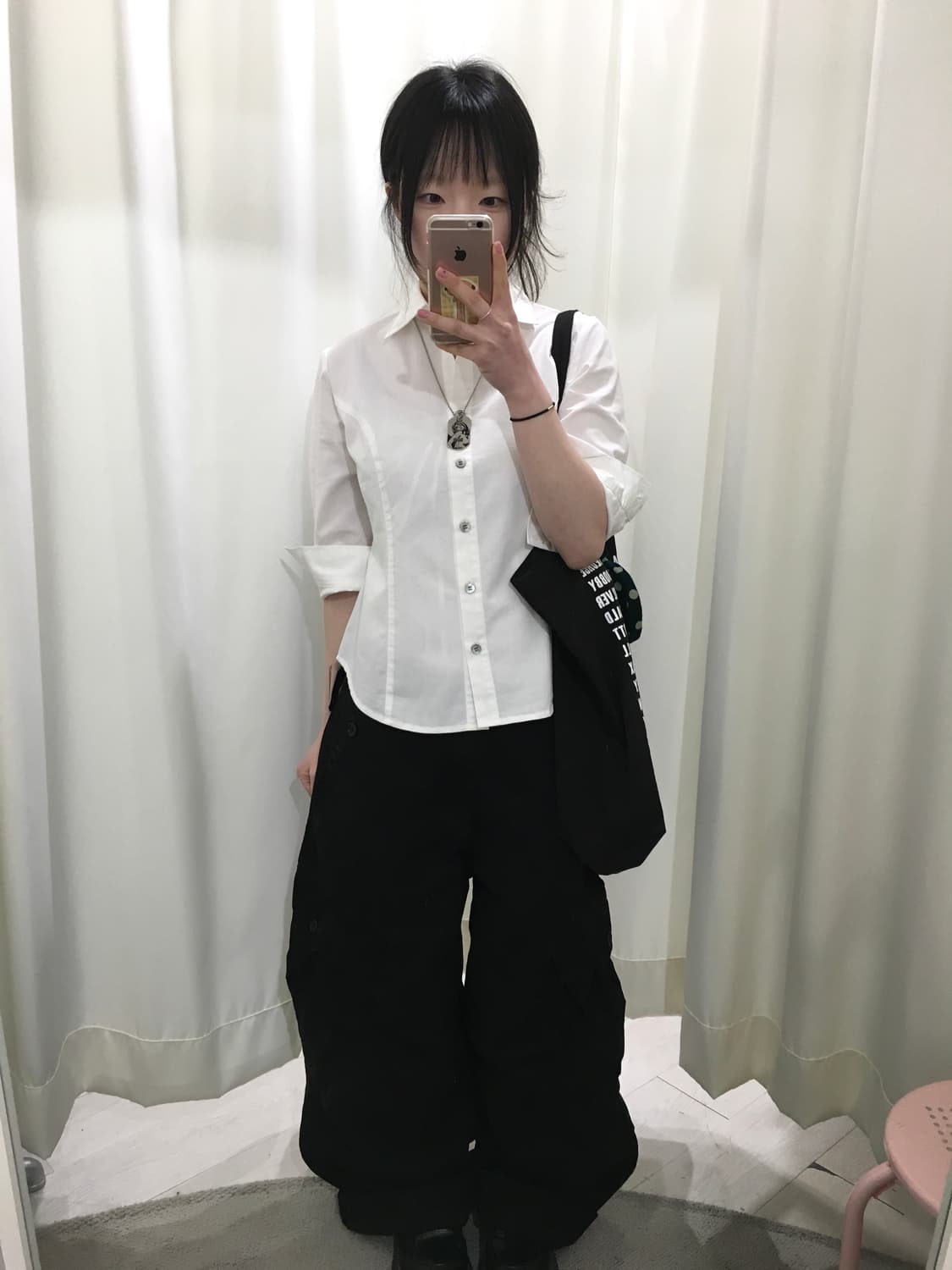 y2k 화이트 슬림 셔츠 상품이미지2