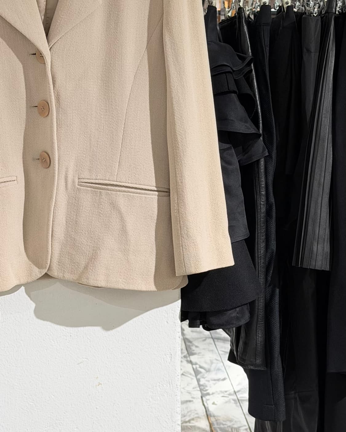 셀린느 라이트 베이지 싱글 브레스트 베이직 자켓 상품이미지6