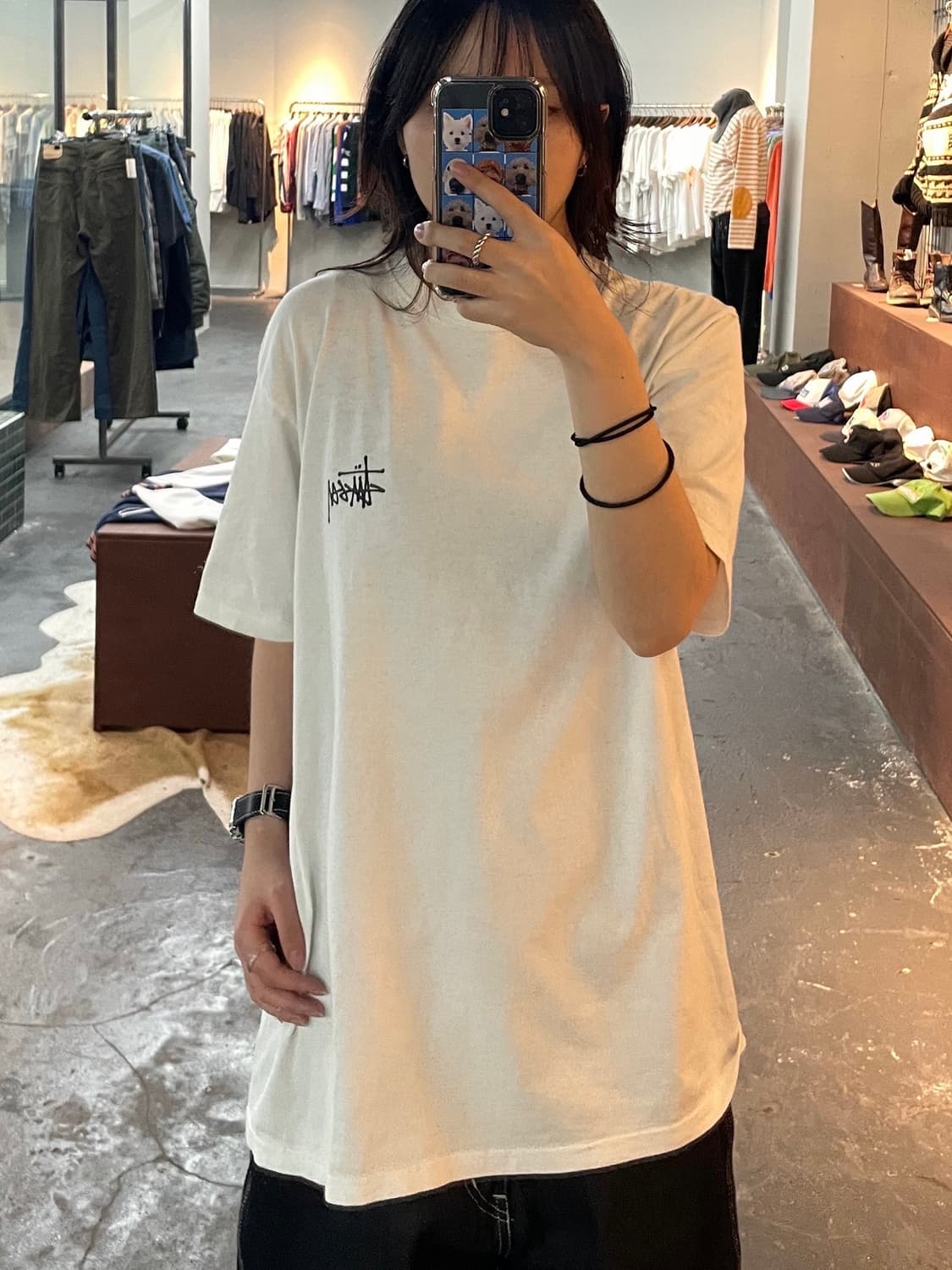 스투시 빅로고 화이트 반팔티 H45 상품이미지2