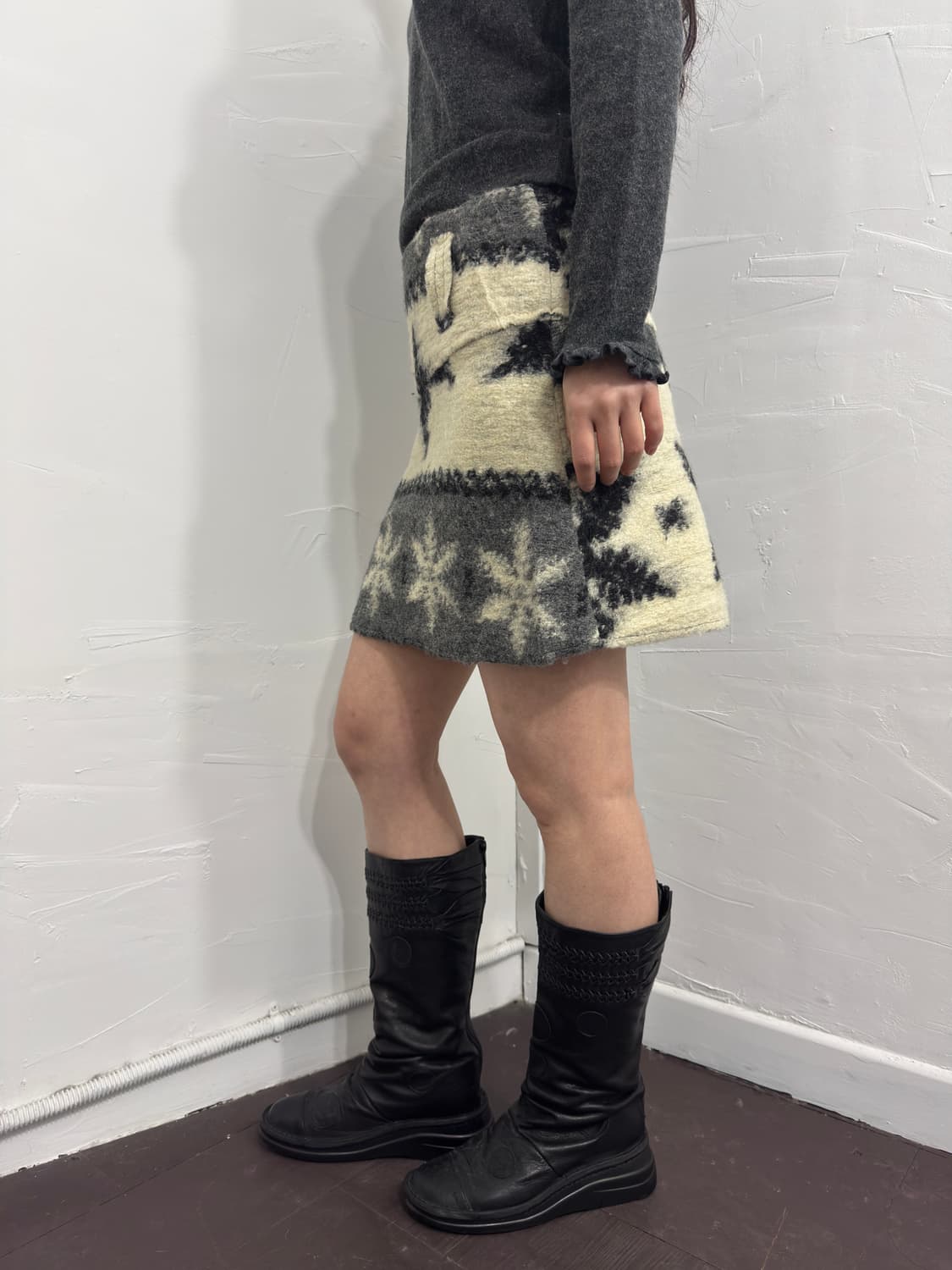 winter wool mini skirt 상품이미지3