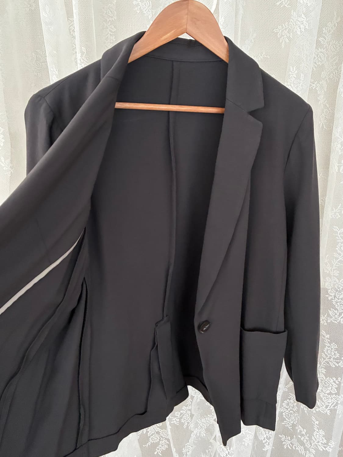 L) 마시모두띠 원버튼 코튼 블레이저 차콜 상품이미지4