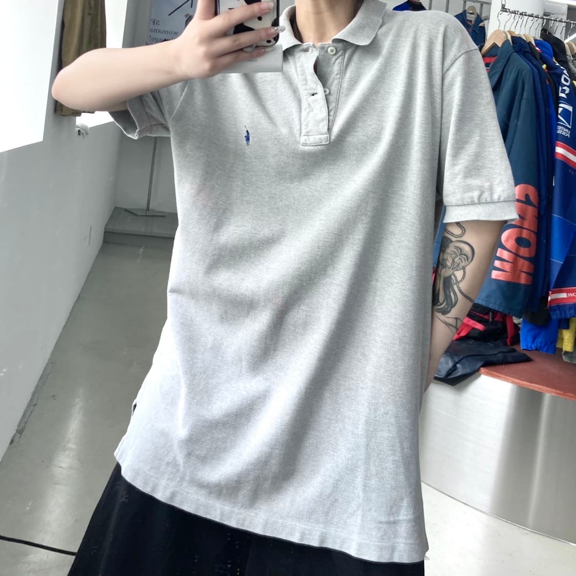 폴로 기본 포니 그레이 PK티 상품이미지3