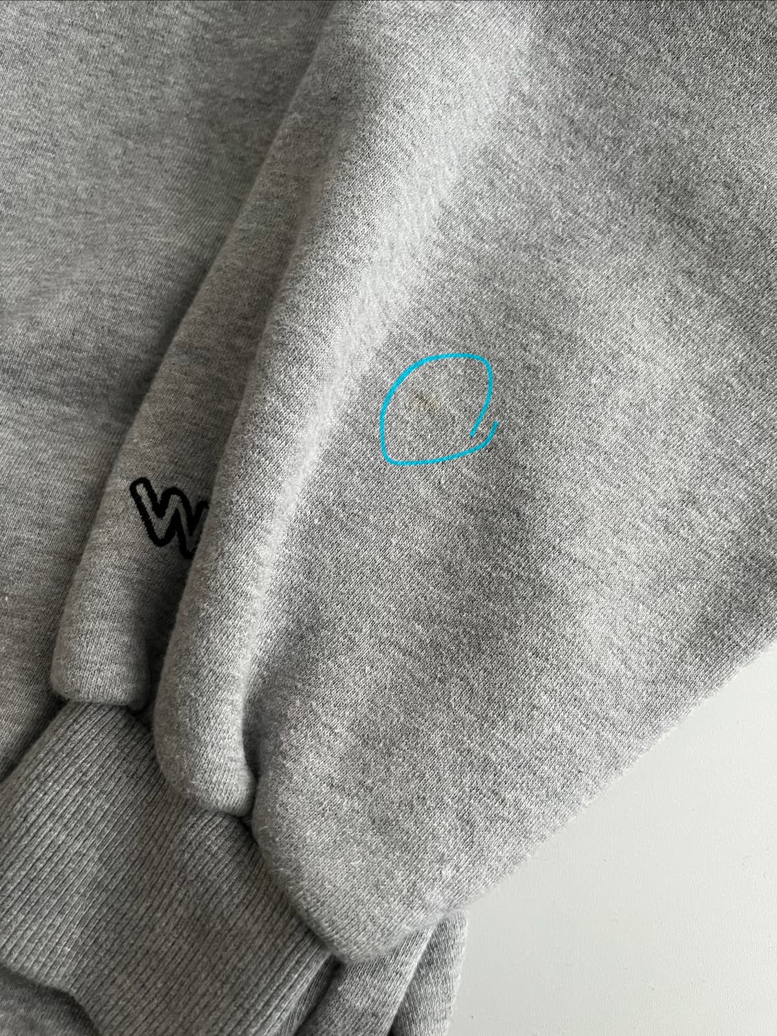 S) 더블유브이프로젝트 기모 후드 티셔츠 그레이 상품이미지6