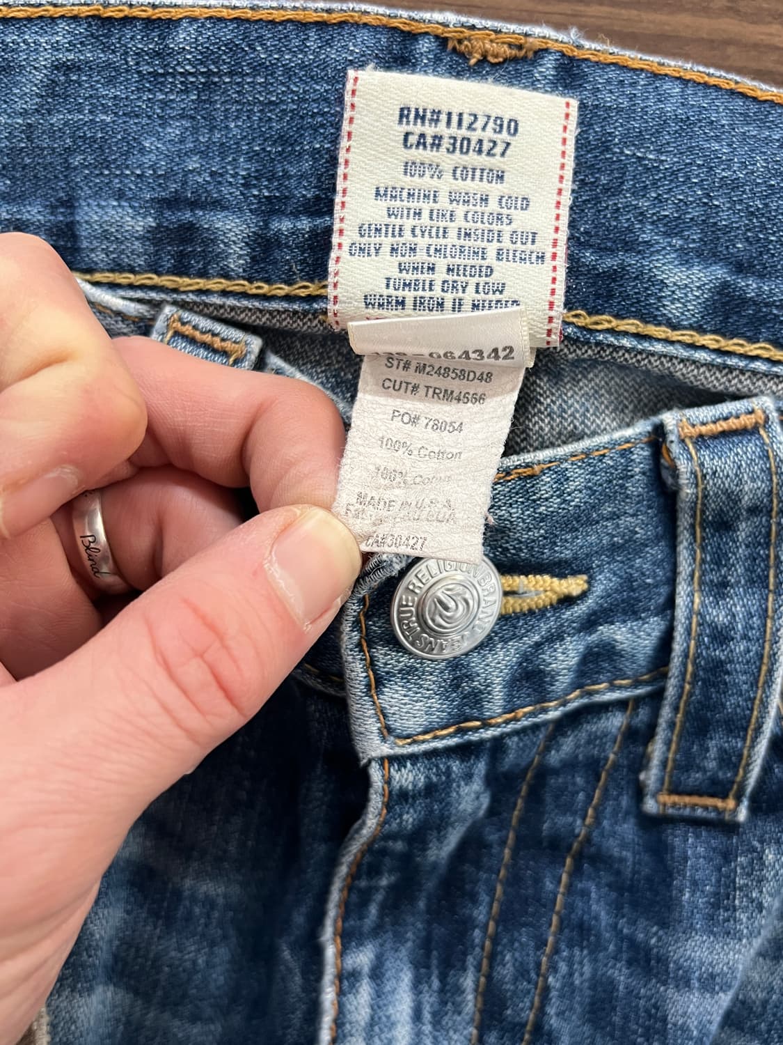 True Religion 트루릴리전 빌리 부츠컷 데미지 연청 데님 팬츠 상품이미지9