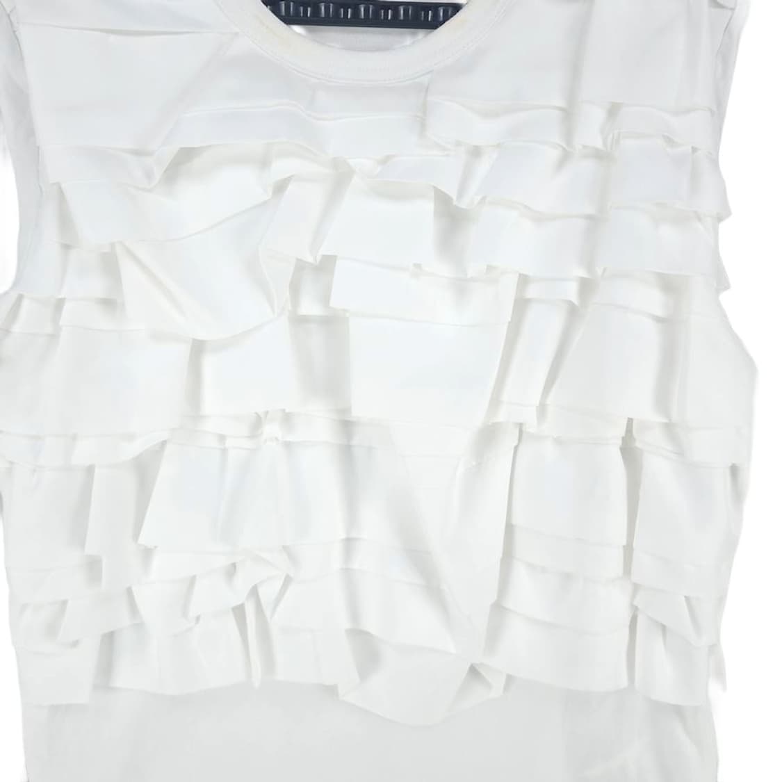 [여XS]꼼데가르송 프릴 배색 라운드 티셔츠[Y61-187] 상품이미지2