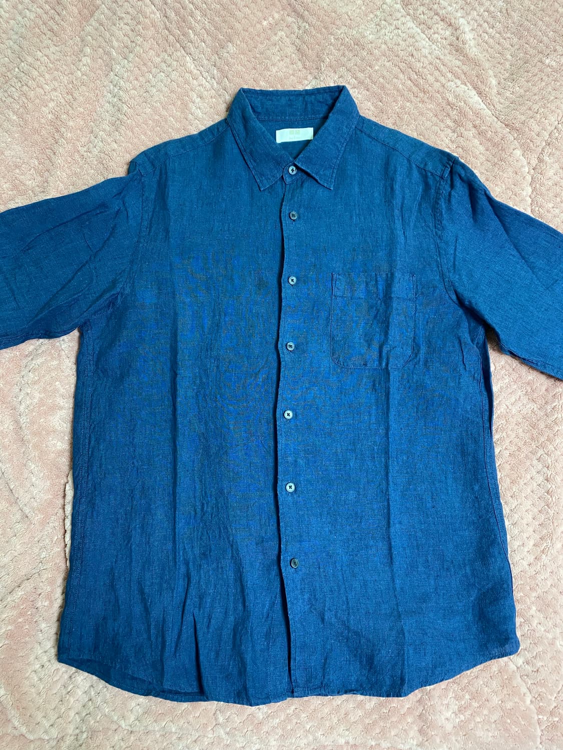(새제품) 유니클로 린넨 셔츠 네이비 L 사이즈 상품이미지2